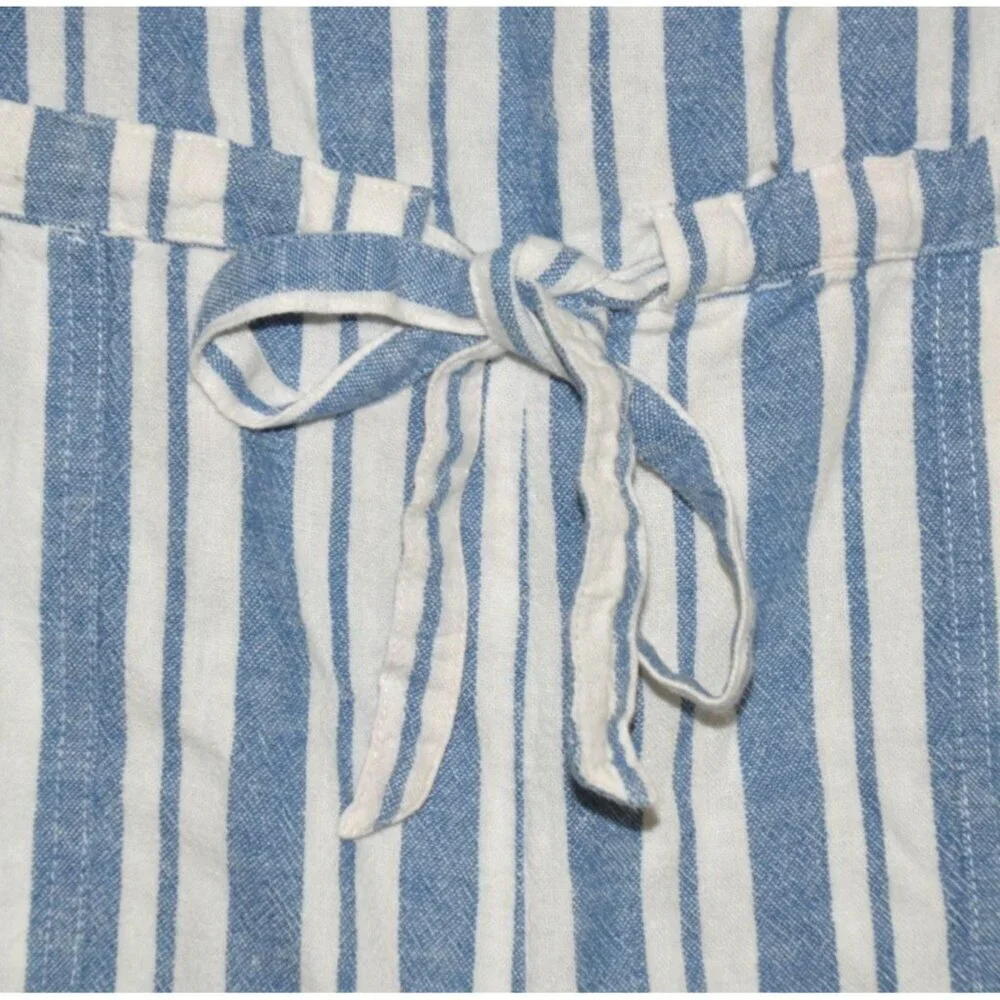 Gap Womens 8 Blue Striped One Piece Shorts Romper Coastal Beach Preppy Nautical